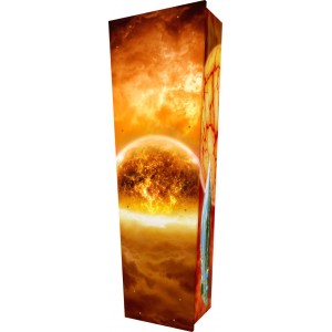 A Spacetime Odyssey - Personalised Picture Coffin with Customised Design.